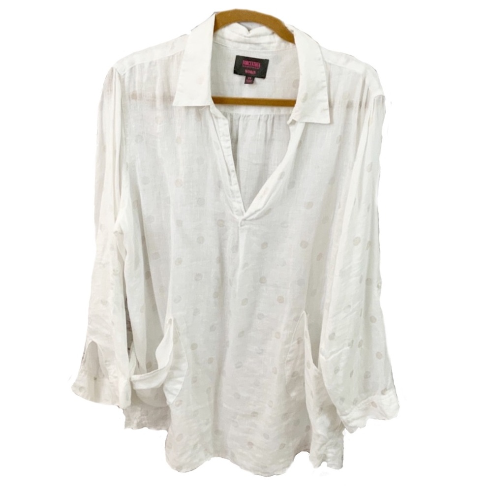 For Cynthia Beachwear Woman Plus Size 2X linen dot